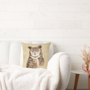 Perfekt für kühne, gemütliche Räume Owl Wasserfarb Kissen