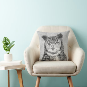 Perfekt für kühne, gemütliche Räume Owl Wasserfarb Kissen