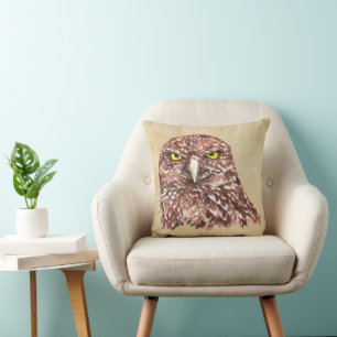 Perfekt für kühne, gemütliche Räume Owl Wasserfarb Kissen