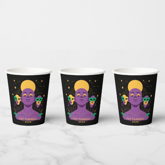 Perfekt für Mardi Gras 2026 Pappbecher (Multi)