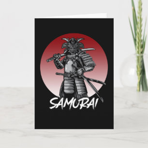 Perfekt geehrter Samurai Retro - Schwarz und Weiß Karte