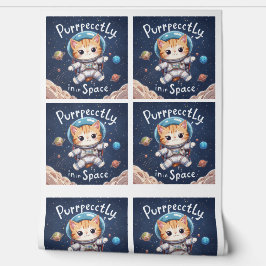 Perfekt im Weltraum Kawaii Astronaut Katze Galaxy Tapete