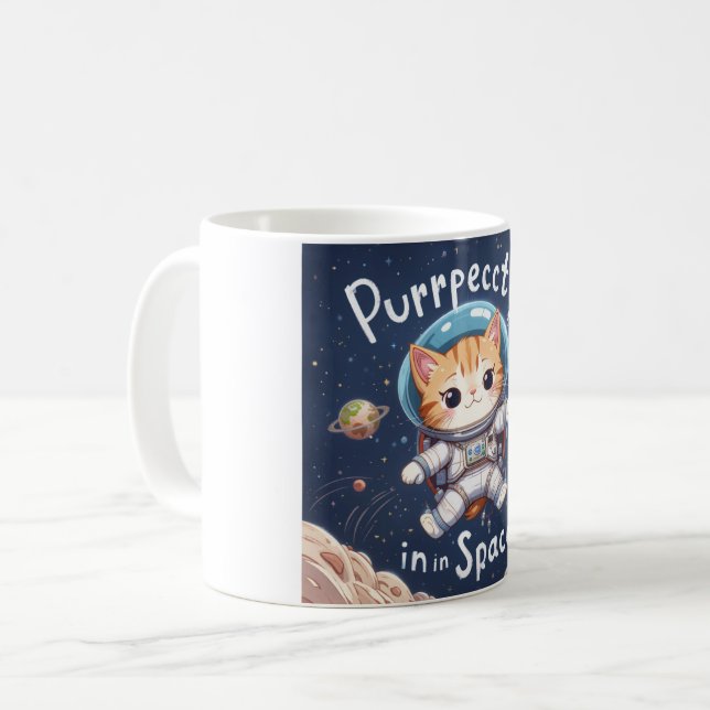 Perfekt in der Raumfahrt Tasse Niedlich Kawaii Ast (Vorderseite Links)