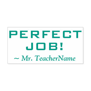 "PERFEKT JOB!" Briefmarke für die Kennzeichnung vo Permastempel