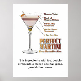 Perfekt Martini Cocktail Rezept Art "18 x 24" Poster