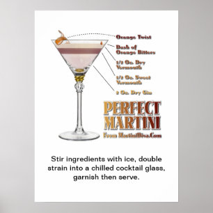 Perfekt Martini Cocktail Rezept Art "18 x 24" Poster