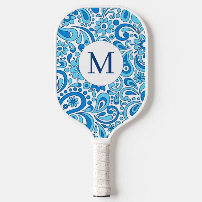 Perfekt Paisley Blue Signature Pickleball Schläger (Vorderseite)