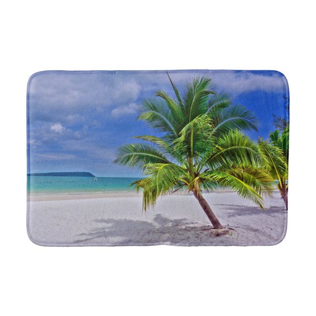 Perfekt Palm Tree Tropical Island Beach Badematte (Vorderseite)