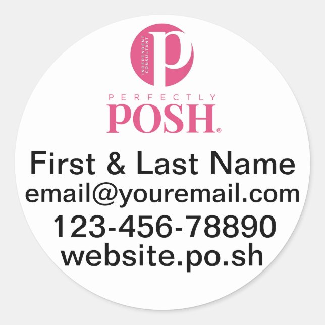 Perfekt Posh Custom Round Stickers (Vorderseite)