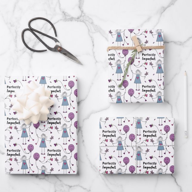 Perfekt Unvollkommenes 1A Wrapping Paper Geschenkpapier Set (Vorderseite)