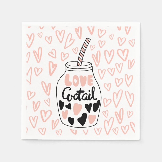 Perfekt Valentines Cocktail Napkin Serviette (Vorderseite)