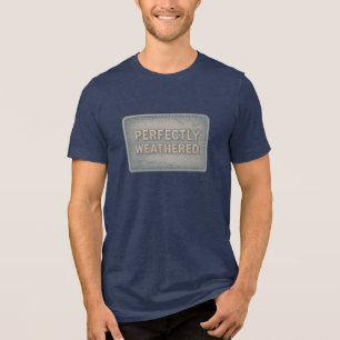 Perfekt verwitterte Denim-Patch-Illustration Tri-Blend Shirt