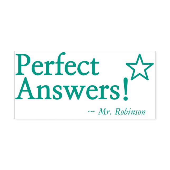 "Perfekte Antworten!" Teacher Feedback Rubber Brie Permastempel (Design)