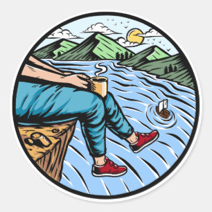 perfekte Aussicht Runder Aufkleber