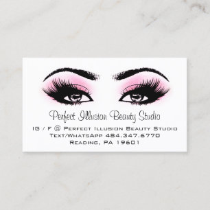 Perfekte Beauty-Services Pink Lash Makeup Visitenkarte