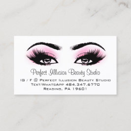 Perfekte Beauty Services Rosa Lash Makeup Visitenkarte
