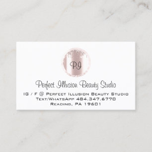 Perfekte Beauty Studio Services Monogram Rose Visitenkarte