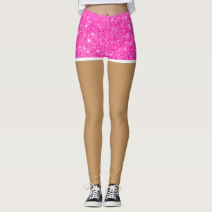 Perfekte Beine in heißen rosa falschen Glitter-Sho Leggings