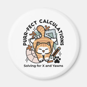 Perfekte Berechnungen – Lustiges Mathe-Katze-Desig Magnet