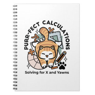 Perfekte Berechnungen – Lustiges Mathe-Katze-Desig Notizblock