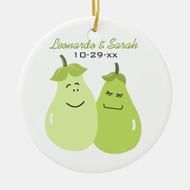 Perfekte Birnen-Paar-Kreis-Gewohnheits-Verzierung Keramik Ornament (Vorne)