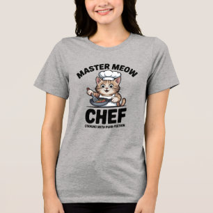 Perfekte Chef Katzen Shirt, Lustiges Kochen Katze Tri-Blend Shirt