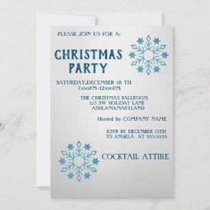 Perfekte, Coole Blue Flakes Weihnachten Einladung