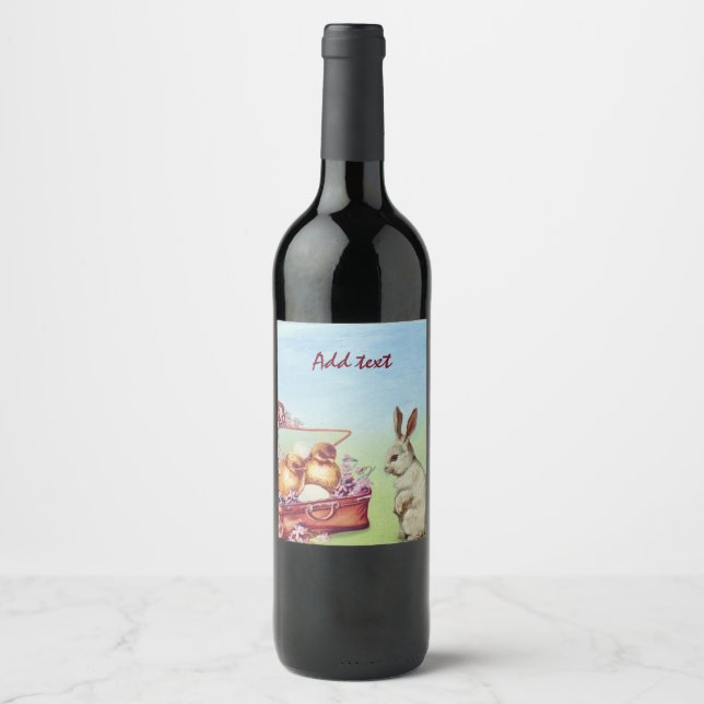 Perfekte, Coole Osterfeier Vintag Weinetikett (Vorderseite)