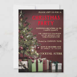 Perfekte, Coole, rote Weihnachtsbaum-Einladung Einladung