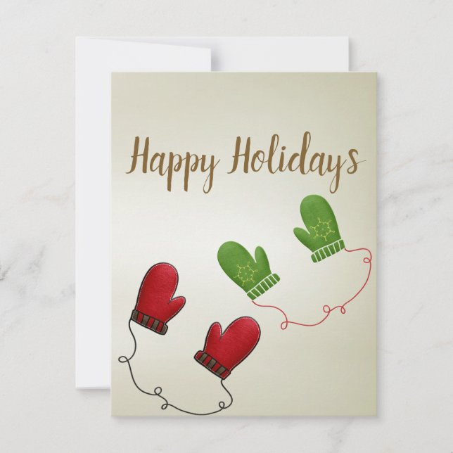 Perfekte, Coole Weihnachtshandschuhe Feiertagskarte (Vorderseite)