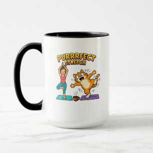 Perfekte Dehnungs-Funny-Katze-Yoga-Shirt-Kaffee-Li Tasse
