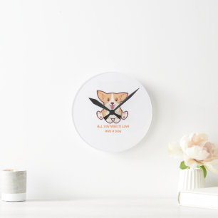 Perfekte Designs für Hunde-Liebhaber und Haustier- Runde Wanduhr