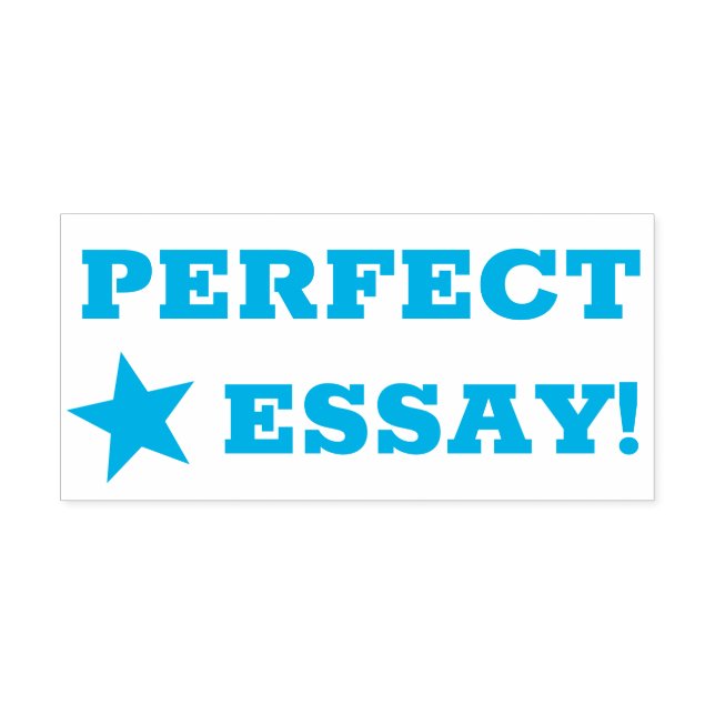 "PERFEKTE ESSAY!" Briefmarke zu Gummi Permastempel (Design)