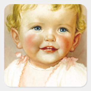 perfekte Geschenke für eine kleine Mädchengeburt! Quadratischer Aufkleber