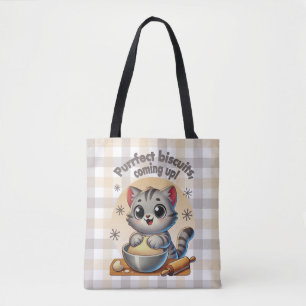 "Perfekte Kekse, kommen gleich" Knetende Katze Tasche