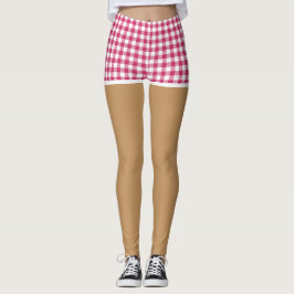 Perfekte Legen in den modernen Kirschroten Gingham Leggings