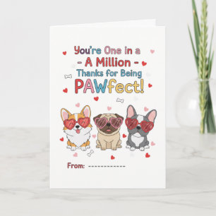 Perfekte Lehrer-Corgi Valentinstagskarte Karte