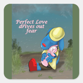 Perfekte Liebe treibt Furchensticker aus Quadratischer Aufkleber