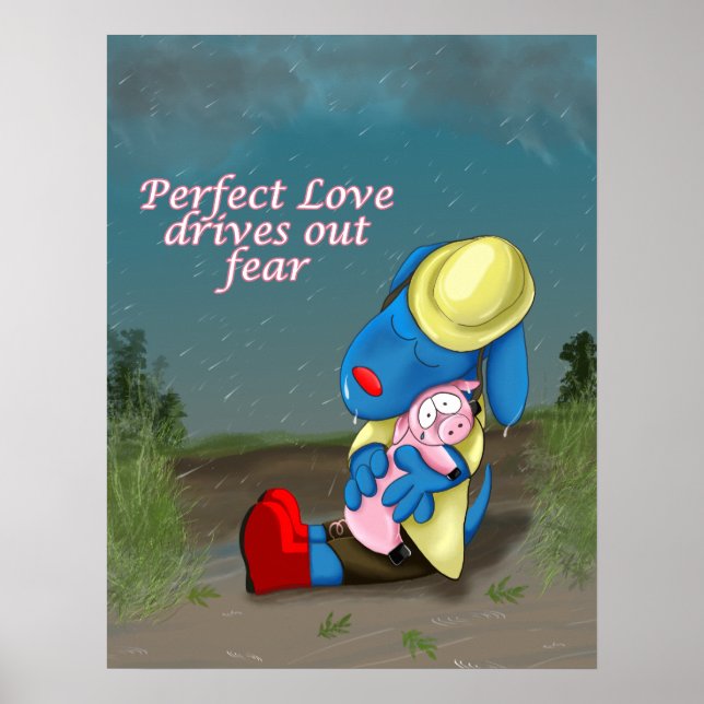 Perfekte Liebe treibt Furcht-Knochen-Plakatdruck a Poster (Vorne)