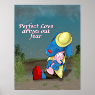 Perfekte Liebe verjagt Furcht-Knochenplakatdruck Poster