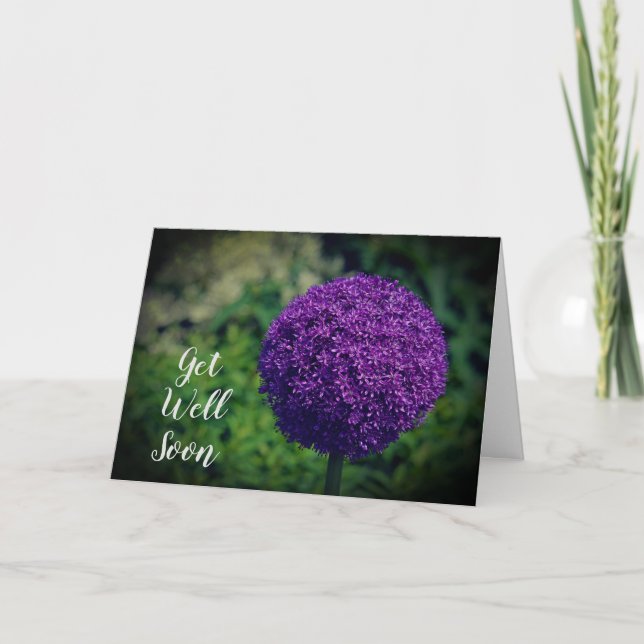 Perfekte Lila Allium Blume wird bald gut. Karte (Vorderseite)