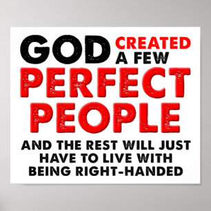 Perfekte linke Hand Lustiges Poster