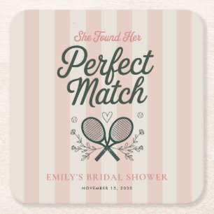 Perfekte Match Social Club Tennis Brautparty Rechteckiger Pappuntersetzer