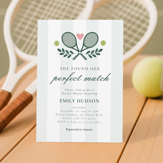 Perfekte Match Tennis Bridal Dusche Einladung (Von Creator hochgeladen)