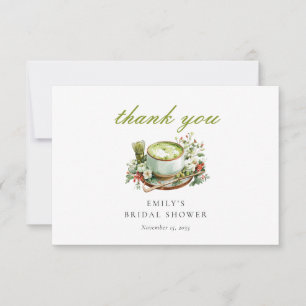Perfekte Matcha Florale Hochzeitsdusche Dankeskart Dankeskarte
