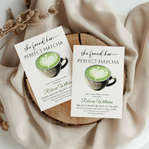 Perfekte Matcha-Salbei-Grüne-Kaffee-Brautparty Einladung