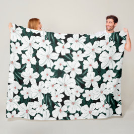 Perfekte nahtlose Blume grün und weiß minimal Fleecedecke