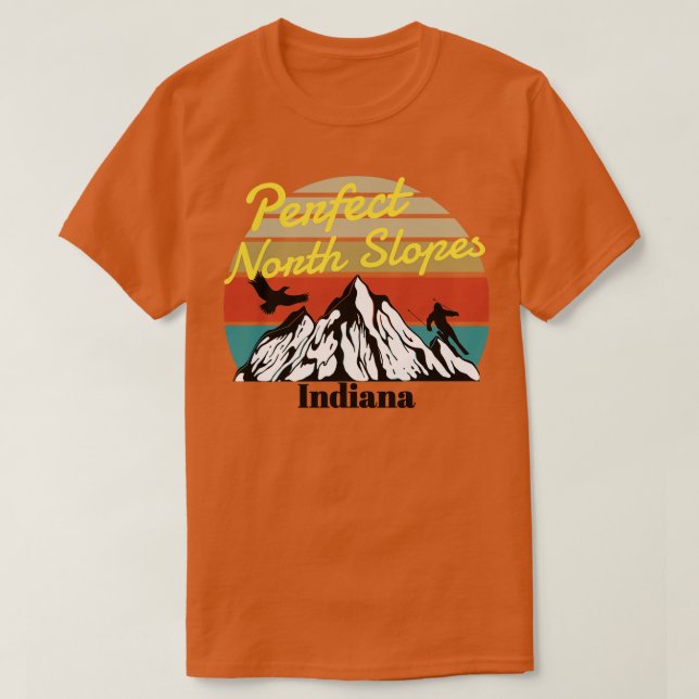 Perfekte North Slopes Ski Indiana T-Shirt (Design vorne)