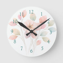 Perfekte Pastell-Blumen Runde Wanduhr