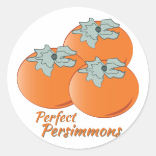 Perfekte Persimonen Runder Aufkleber